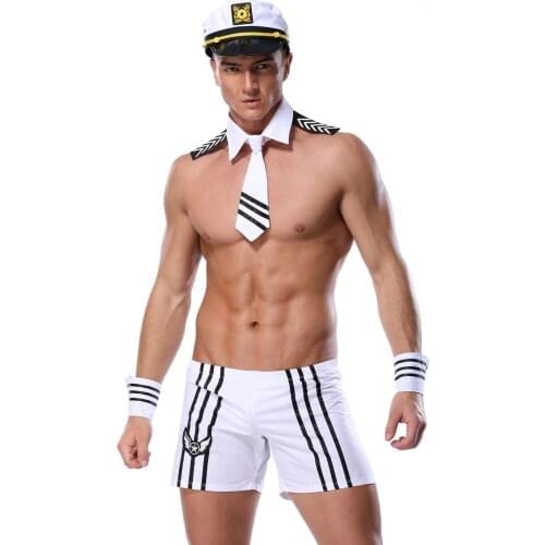 Five Pieces Adult Exotic Lingerie Sexy Mens Sailor Cosplay Costume Role play Costumes For Men Seductive Lingerie
