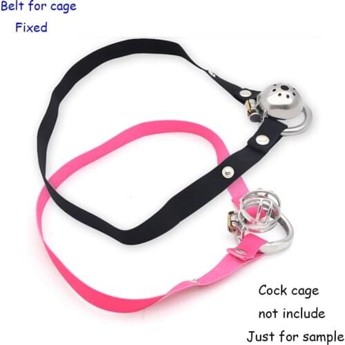 Fixed belt for cock cage, Size adjustable strapon male chastity device tied penis cage, Belt with ring no chastity cage sex toys