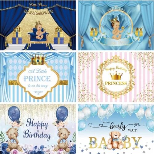 Yeele Pink Blue Golden Curtain Newborn Baby Shower Boy Girl Princess Birthday Backdrop Custom Photography Background Photophone