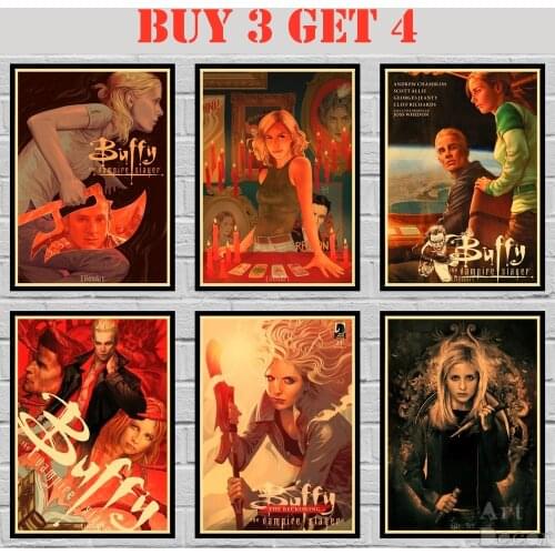 Buffy The Vampire Slayer Poster Kraft paper Funny Still Abstract Art Painting Funny Wall Sticker 42X30cm