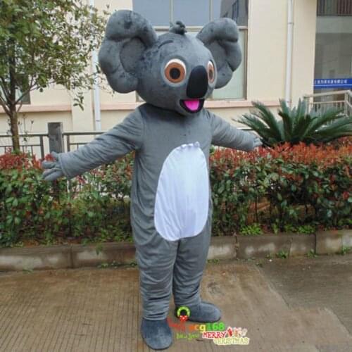 Cute Koala Mascot Costume Fursuit Cosplay Set Party Rave Headcover Bodysuit Kids Birthday Gift Roleplay Costume