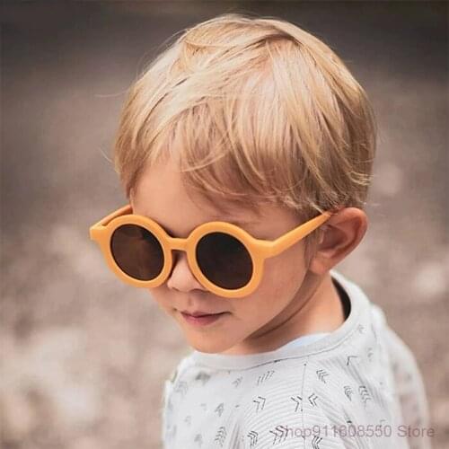 Round childrens sunglasses girls boys glasses baby outdoor goggles UV protection sunglasses children glasses
