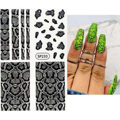Animals Skins Nail Snakeskin Sticker 3D Effect Beautifying Nails Ultra Thin Nail Foil Snakeskin Manicure Transfer for Female