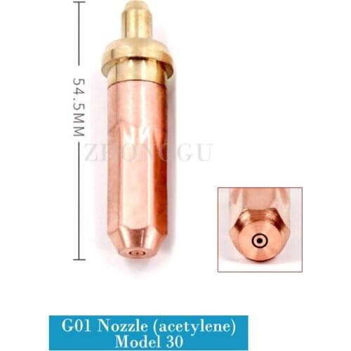 10pieces Per Lot G01 Model30 Nozzle Flame Cutting Consumable Gas Cutting Metal Hand Operated Torch Tips Suitable for acetylene
