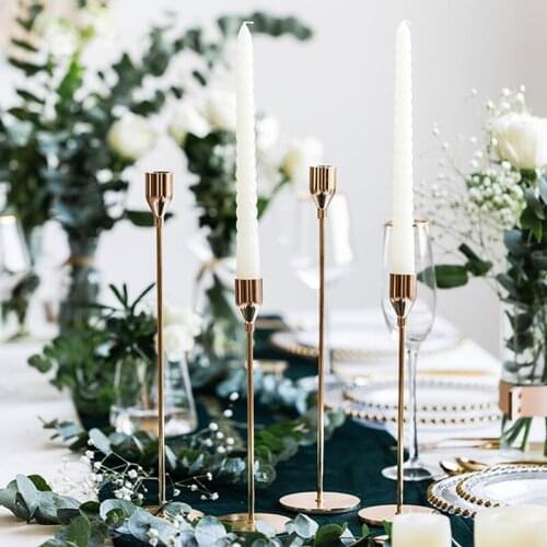 Nordic Candle Holder Candlelight Dinner Candlestick Home Decoration Accessories Wedding Party Decor Candlestick Vintage Ornament