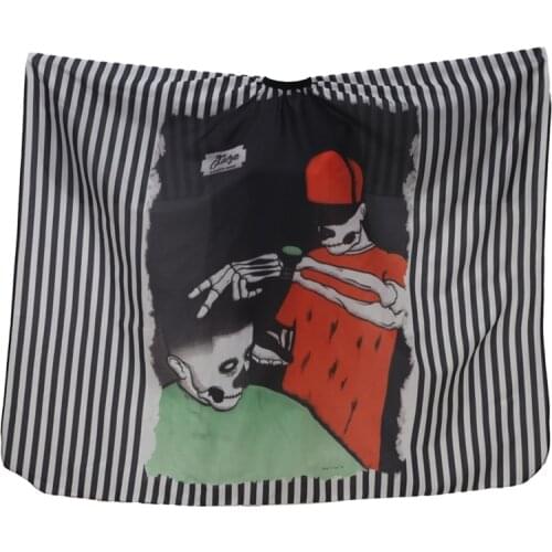 2020 New Haircut Hairdressing Barber Cloth Skull Pattern Apron Polyester Cape Hair Styling Design Supplies Salon Barber Gown