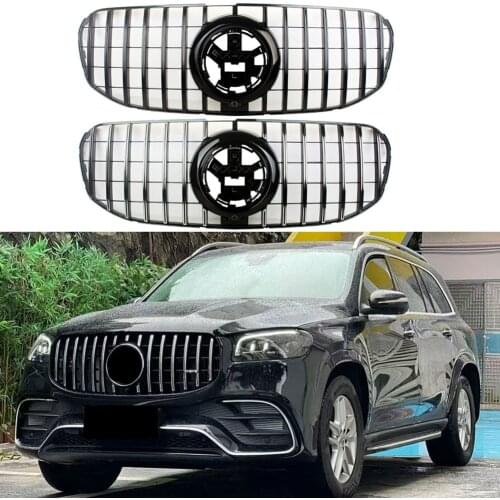 Front Bumper Racing Grill Billet Grille Cover For Mercedes-Benz X167 GLS-Class 2020 2021