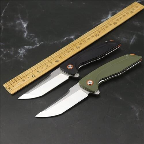 Outdoor camping survival portable folding knife D2 blade G10 handle sharp tactical self-defense EDC tool hunting knife