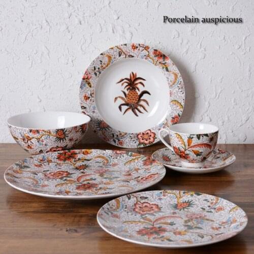 Pineapple Flower dishware dish dish dish dish Coffee Cup dish bowl size dish full color glaze color sample room decoration