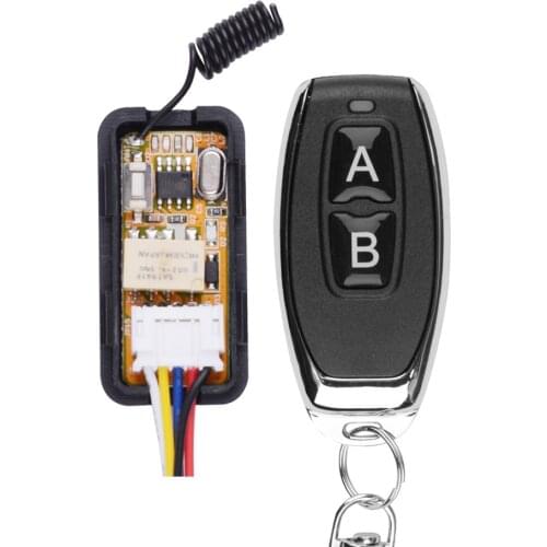 3.7V Mini RF Remote Switch 433 mhz 4.2V 4.5V 5V 6V 7.4V 9V 12V Small Relay Contact Wireless Switches NO COM NC With Black Cover