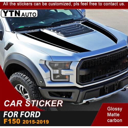 PVC Car Decal Hood Scoop Stripe Racing Graphic Vinyl For Ford F150 2015 2016 2017 2018 2019 Bonnet Car Sticker Accessories