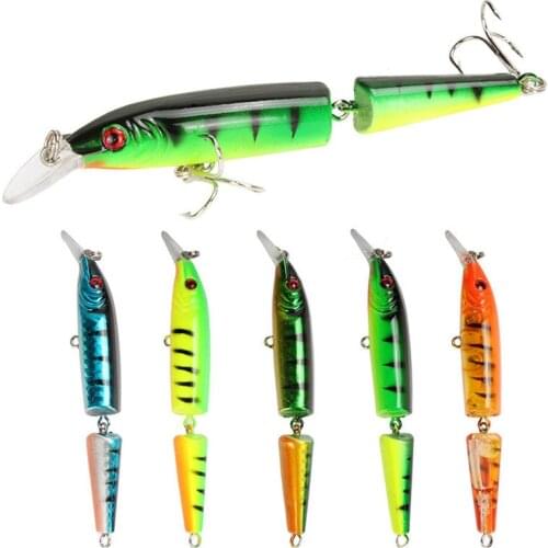 Minnow Fishing Lure 9g 10.5cm Multi Jointed Sections Crankbait Sea Bass Hard Bait Pike Jerkbait Pesca Carp Fishing