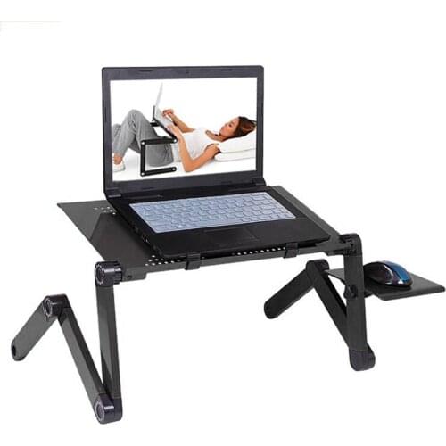 Portable Foldable Adjustable Laptop Desk Computer Table Stand Tray Notebook Lap PC Folding Desk Table with Mouse with fan