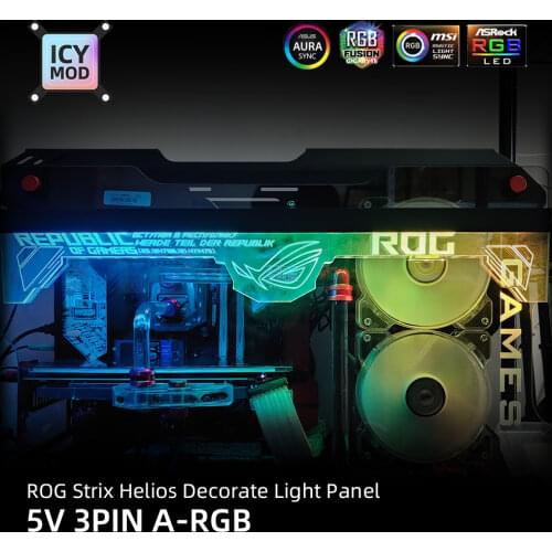 Transperant Top RGB Panel For ROG Strix Helios Chassis GX601 Case Acrylic Custom Decoration ARGB Lighting ASUS Faith 5V/12V AURA