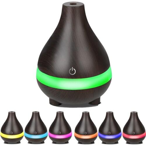 300ML Electric Humidifier Aroma Oil Diffuser Ultrasonic Wood Grain Air Humidifier USB Mini Mist Maker LEDLight For Home Office