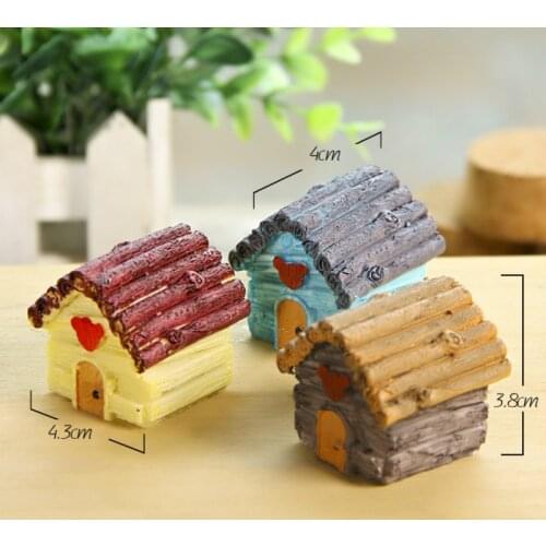 1Pcs Garden style wooden house Ornament Small Nest Pasture Fairy Dollhouse Plant for DIY Statue Decoration Miniatures