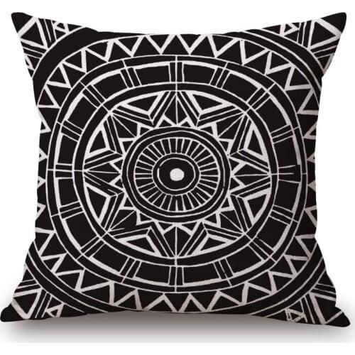 1piece Creative Casual Geometric Country Pattern Seat hug pillow cover Decorative Home Chair Throw Pillow Case Cotton Linen 45cm