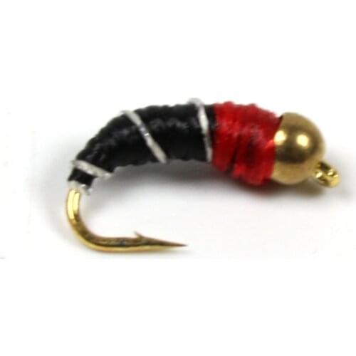 10pcs Copper beadhead Nymph #14 Black Trout Buzzers Trout Lures Dry Fly Fishing Trout Flies