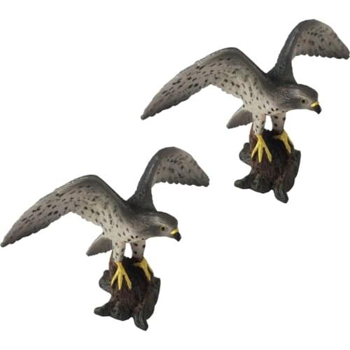 2Pcs Realistic Peregrine Falcon PVC Animal Bird Model Figurine Action Figures Playset Kids Educational Toy Collectibles