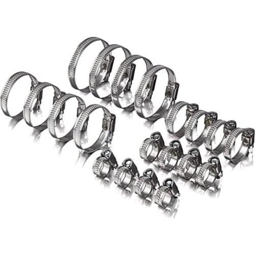 20Pcs Stainless Steel Strengthens The Clamp Hose Clamp Circular For Washing Machine Dishwasher Hose Clips Fasteners Clamps#g30
