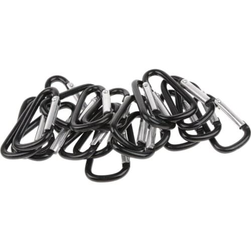 20Pcs Multiuse Aluminum Alloy Carabiner D Shaped Hook Clip Key Chain Fishing Tools