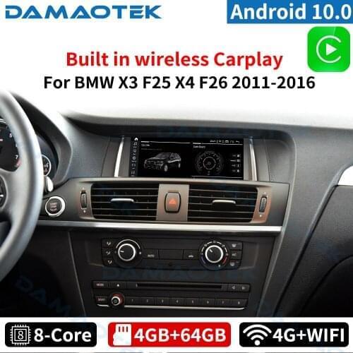 DamaoTek Android 10.0 8.8 inch Car stereo with screen for BMW X3 F25 X4 F26 2011-2016 car multimedia system car radio carplay