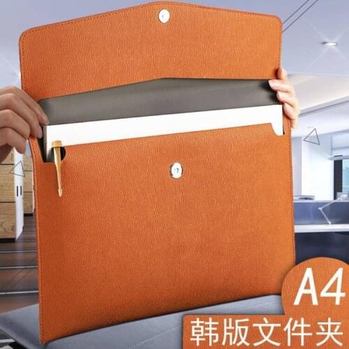 Business A4 Leather File Folder Document Paper Bag Multi-function Desk Organizer Storage Case Stationery Office Accessories