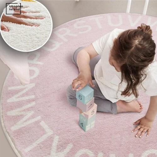 White Floor Mat Baby Crawling Rugs Kids Play Mat Round Fluffy Rugs For Living Room Plush Mat For Children Alphabet Kids carpet