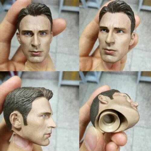 1/6 Male Chris Evans Head Sculpt Carved Without Neck Fit 12" Male Action Figure Toys
