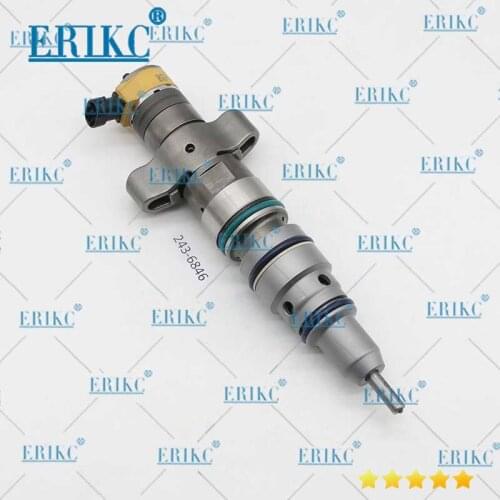 ERIKC 243-6846 Diesel Fuel CAT C-9 Engine Injector 2436846 Common Rail Injector For Caterpillar Excavator Car