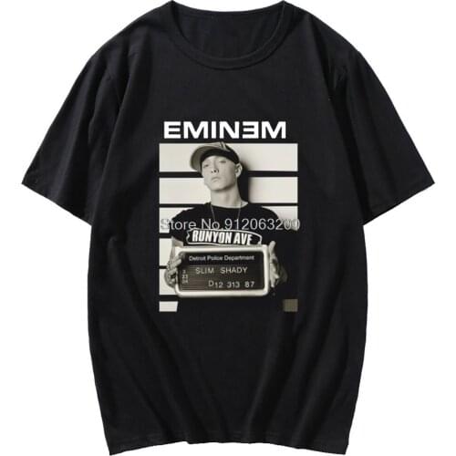 Funny Eminem T-shirt Men Hip Hop Oversized Loose Tshirt Unisex Spring Summer Retro Harajuku T Shirt Male Kawaii Short Sleeve