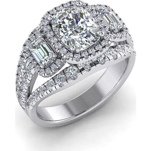 Glamour Women Rings Inlaid Zircon Fine Jewelry For Women Wedding Engagement Fashion Rings Lady Christmas Gift