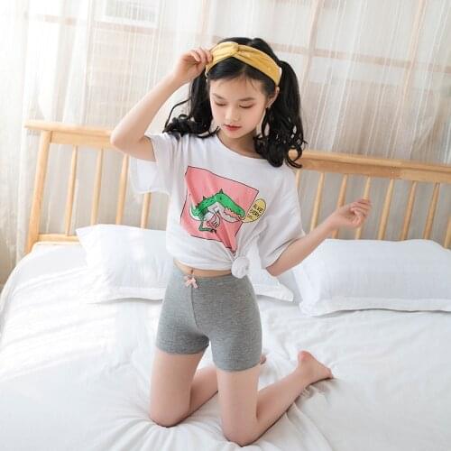 Girls' Leggings Summer New Thin Shorts Students' Long Modal Safety Pants Underwear 3-8 Years Old Girls' Shorts Waveselvedge