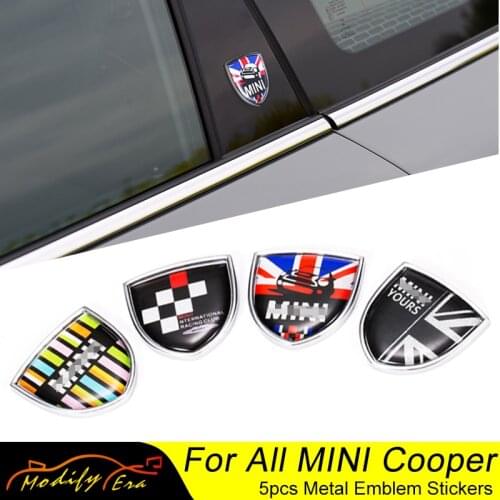 5pcs Union Jack Metal Emblem Badge Stickers Decal For Mini Cooper Countryman Clubman F54 F55 F56 R55 R56 R60 F60 Car Accessories