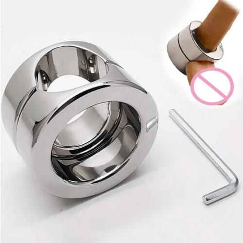 Scrotum Bondage Exercise Penis Weight Stainless Steel Metal Cock Ring Ball Stretcher Heavy Penis Rings Sex Toys For Men Delay