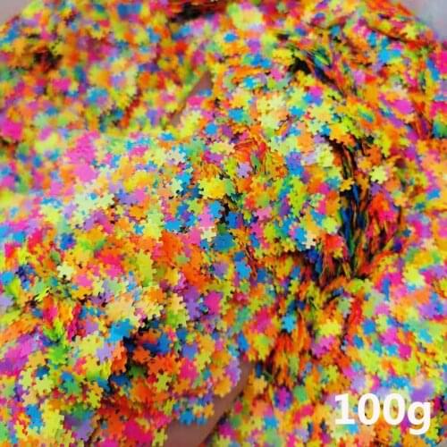 Neon Flower Leaf Flakes Heart Star Fluorescence Sequins 3D Mix Color Nail Art Slices Gel Polish Resin Manicure Decorations DIY