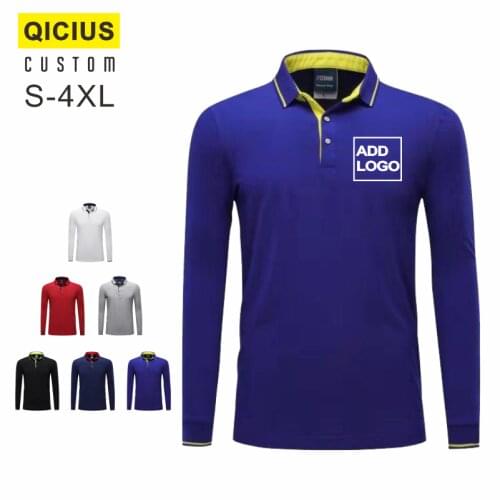 2021 New Custom Embroidery Men Cotton Long Sleeve Polo Shirts Male Classic Slim Fit Tee Shirt Homme Men Clothing Plus Size