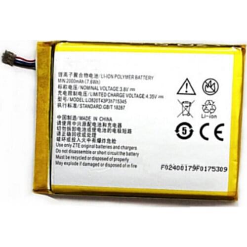 LI3820T43P3h715345 Original battery 2000mah for ZTE Grand S Flex / For ZTE MF910 MF910S MF910L MF920 MF92 Cellphone batteries