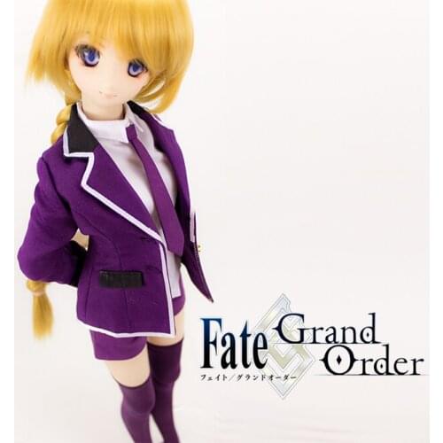 Accept Custom COS FGO Saber Cosplay Purple school uniform clothes wig For 1/3 BJD SD DD DDL Doll Clothes