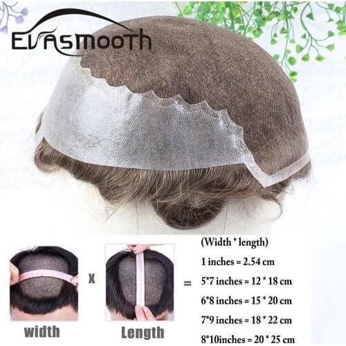 Natural Hairline Q6 Men Toupee Polyskin Thin Skin Toupee Free Style Indian Human Hair System 120% 30 Wave Hair Unit Man Wig