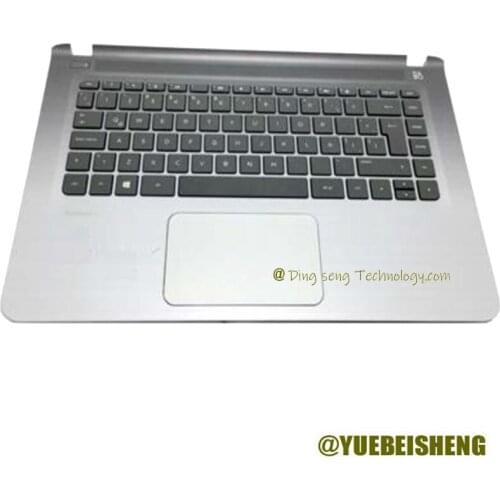 YUEBEISHENG New/org For HP Pavilion 14-AB 14-ab010tx series Palmrest EUR keyboard upper cover Touchpad 806756-001