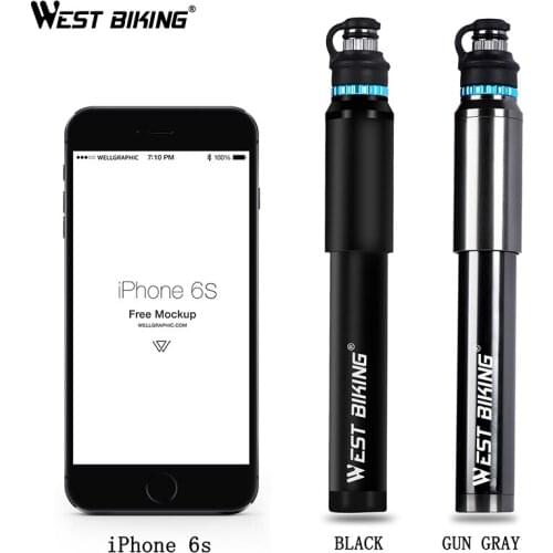 WEST BIKING Portable Mini Bike Pump Hose Pocket Pump Presta & Schrader Valve Bike Accessories 150 PSI High Pressure Bicycle Pump