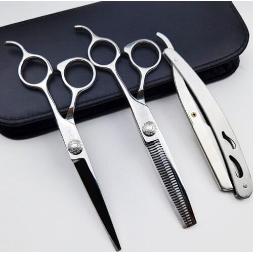 Right Hand 6.0 Inch 440C Professional Hairdressing Scissors Cutting Scissors Thinning Shears Hair Scissors Barber Scissors Set