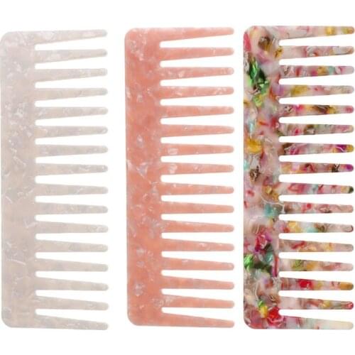 Wholesale Customer order remaining products Comfortable acetate beige tortoise shell acetate hair combs for fashion women girls