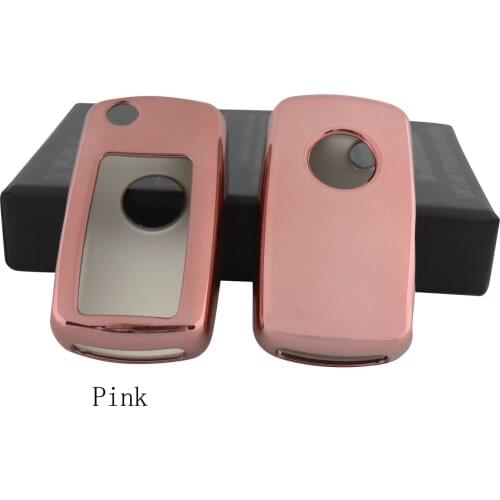 Pink Protective TPU key Case Shell Cover for VW Golf GTi Polo Jetta Passat