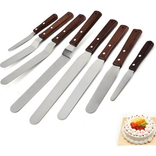 4/6/8/10 Inch Stainless Steel Spatula Butter Cream Icing Frosting Knife Smoother Pastry Cake Decoration Baking Kitchen Tools