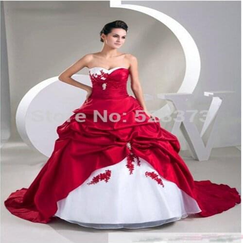 2018 new arrival red and white wedding dress red prom dress formal gowns Bridesmaid dress