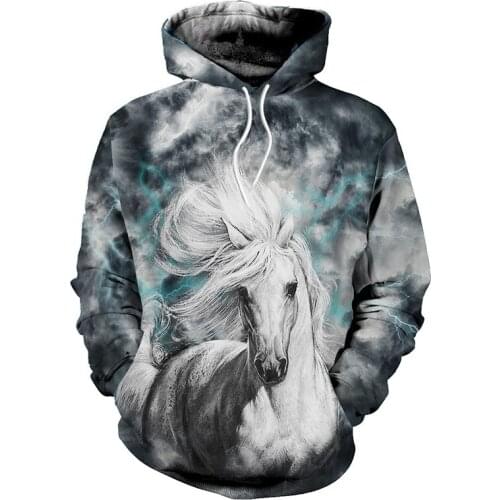 Man Women Spring Autumn Hoodie Horse Animal 3D Print Pullover 3D Sweatshirt Full Print Clothes Fashion Man Hoodies 7xl