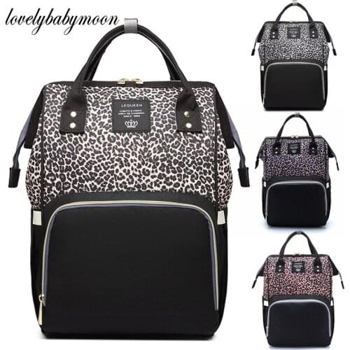 Leopard sexy Mummy Bag Waterproof Diaper Bags High capacity Fabric Nappy Backpack Maternity with Baby Bottle Bag With Hooks