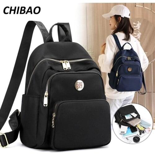 Big Capacity A4 Waterproof Nylon Cloth Womens Backpack 2021 Fabric Female Back Pack Bag Youth BackPack for School Teenage Girl